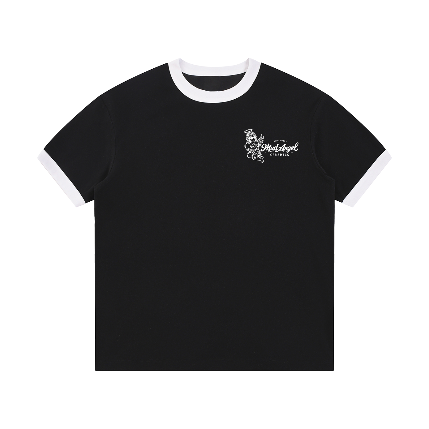 Contrast Edge Ribbed Crewneck T-Shirt